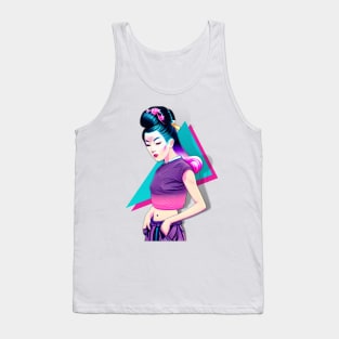 Vaporwave Pretty Geisha Girl Tank Top